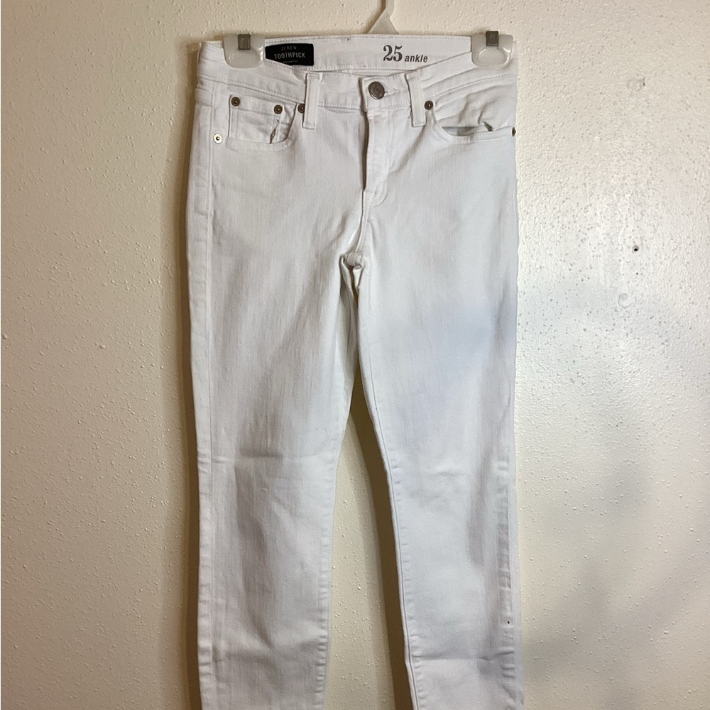 J.Crew Toothpick 25 Ankle Women’s White Jeans